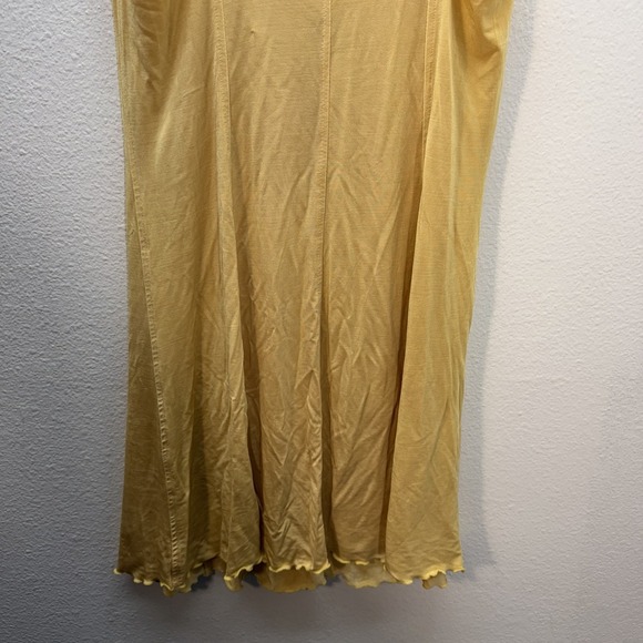 Vintage Victoria's Secret Slip Dress SZ S Yellow Lace Up Mini Gold Label Fairy - Picture 9 of 9
